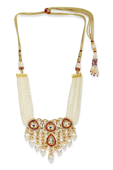 Buy Ruby Raang Gold Plated Kundan Pearl Embellished Choker Necklace Online at Aza Fashions Buy_Ruby Raang_Gold Plated Kundan Pearl Embellished Choker Necklace _Online_at_Aza_Fashions