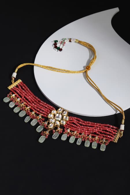 Ruby Raang Embellished Choker Necklace 