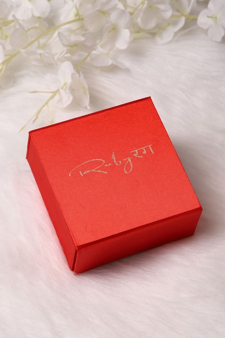 Ruby Raang_Multi Color Beads, Stones, Diamonds Geometric Padma Bloom Kundan Jewellery Set _at_Aza_Fashions