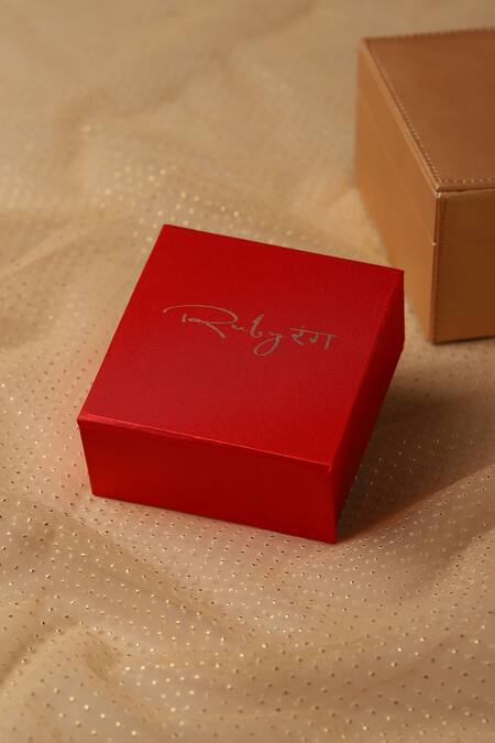 Shop_Ruby Raang_Pink Sparkling Teardrop Kundan Necklace _Online_at_Aza_Fashions