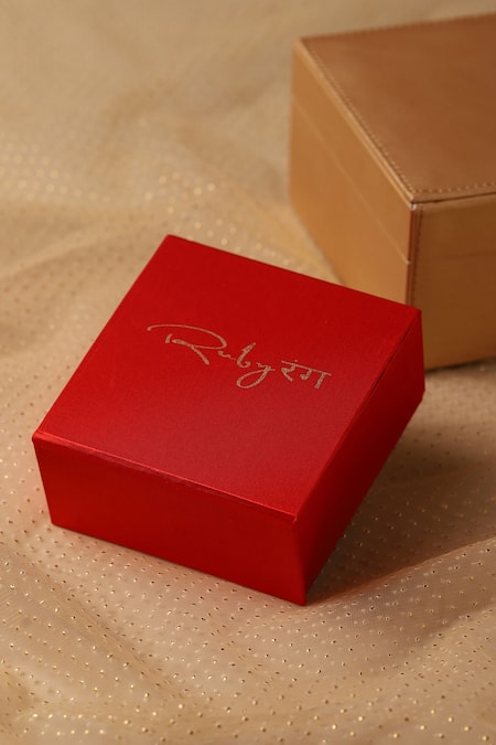 Shop_Ruby Raang_Gold Plated Pearls, Diamonds Phool Kundan Embellished Chandbalis _Online_at_Aza_Fashions