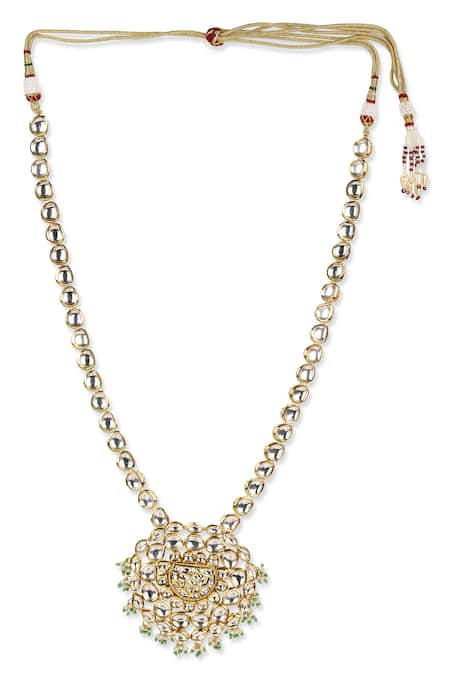 Buy Ruby Raang Gold Plated Ornate Bloom Kundan Embellished Pendant Necklace Online at Aza Fashions Buy_Ruby Raang_Gold Plated Ornate Bloom Kundan Embellished Pendant Necklace _Online_at_Aza_Fashions
