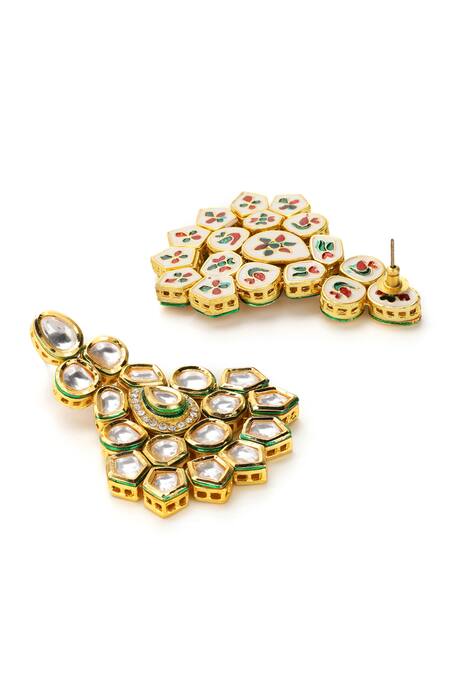 Shop Ruby Raang Gold Plated Diamonds, Stones Maharani Kundan Embellished Necklace Set Online at Aza Fashions Shop_Ruby Raang_Gold Plated Diamonds, Stones Maharani Kundan Embellished Necklace Set _Online_at_Aza_Fashions