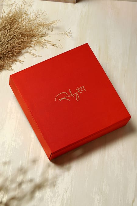 Ruby Raang_Gold Plated Beads, Diamonds, Stones Kundan And Embellished Choker Set _at_Aza_Fashions