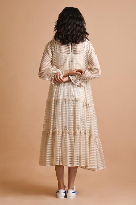 Mityan Fennel Hand Block Printed Dress With Inner 