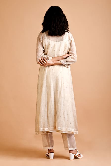 Mityan Rue Dori & Thread Embroidered Tunic With Inner 