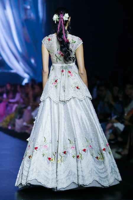 Anushree Reddy Airah Embroidered Peplum Jacket & Lehenga Set 