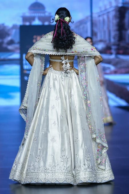 Anushree Reddy Mehwish Floral Cutwork Embroidered Bridal Lehenga Set 