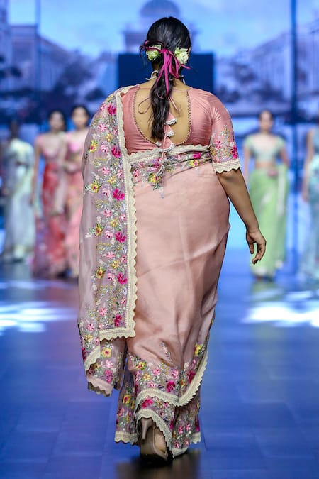 Anushree Reddy Nadiah Dori Embroidered Saree With Unstitched Blouse Piece 