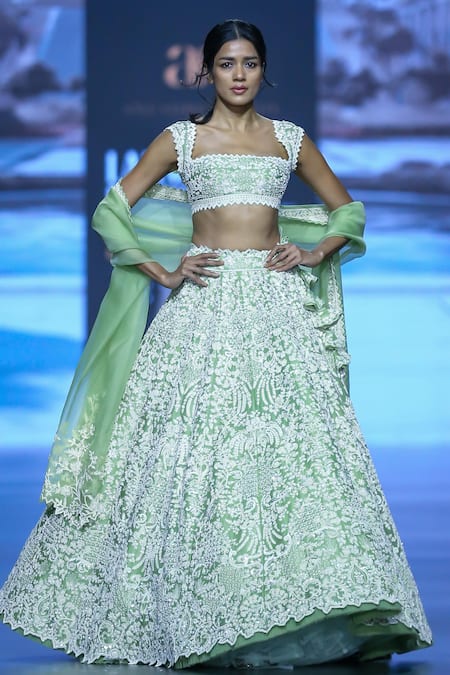 Anushree Reddy Malka Pearl Embroidered Bridal Lehenga Set 