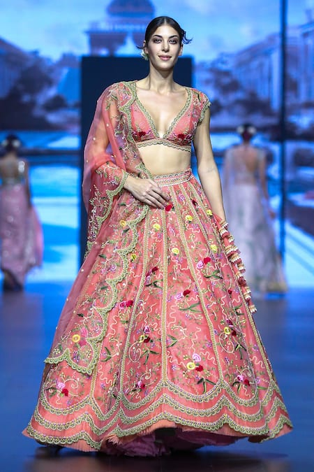 Anushree Reddy Veronica Thread Embroidered Bridal Lehenga Set 