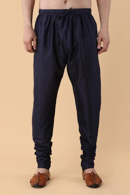 Manish Nagdeo_Blue Silk, Cotton Sequins Hand Embroidered Kurta And Bundi Jacket Set _Online_at_Aza_Fashions