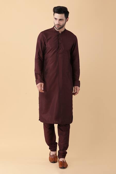 Manish Nagdeo Wine Silk, Cotton Sequins Embroidered Bundi Jacket And Kurta Set Online at Aza Fashions Manish Nagdeo_Wine Silk, Cotton Sequins Embroidered Bundi Jacket And Kurta Set _Online_at_Aza_Fashions