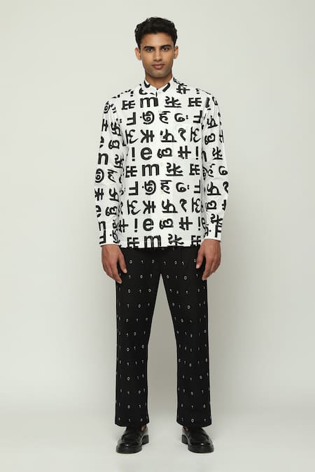 Abraham & Thakore Calligraphy Print Shirt 