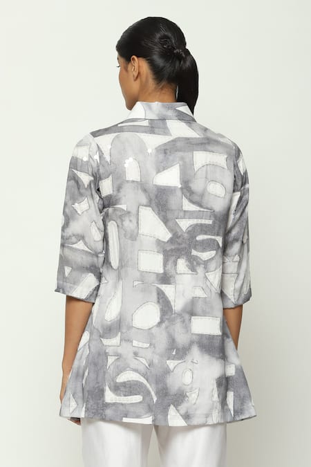 Abraham And Thakore Watercolor Calligraphy Pattern Shirt 