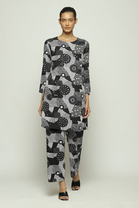 Abraham & Thakore Multi Dotted Trouser 