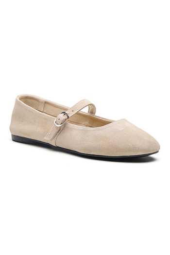 Buy Dang Shoes Off White Around Solid Buckle Strap Ballerinas at Aza Fashions Buy_Dang Shoes_Off White Around Solid Buckle Strap Ballerinas_at_Aza_Fashions