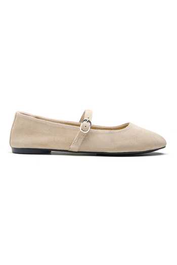 Shop Dang Shoes Off White Around Solid Buckle Strap Ballerinas at Aza Fashions Shop_Dang Shoes_Off White Around Solid Buckle Strap Ballerinas_at_Aza_Fashions