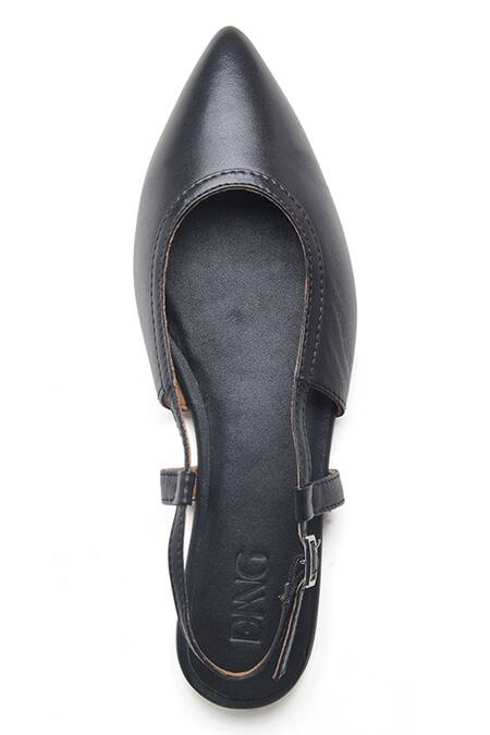 Buy_Dang Shoes_Black Pointed Toe Buckle Strap Stiletto Flats _Online_at_Aza_Fashions