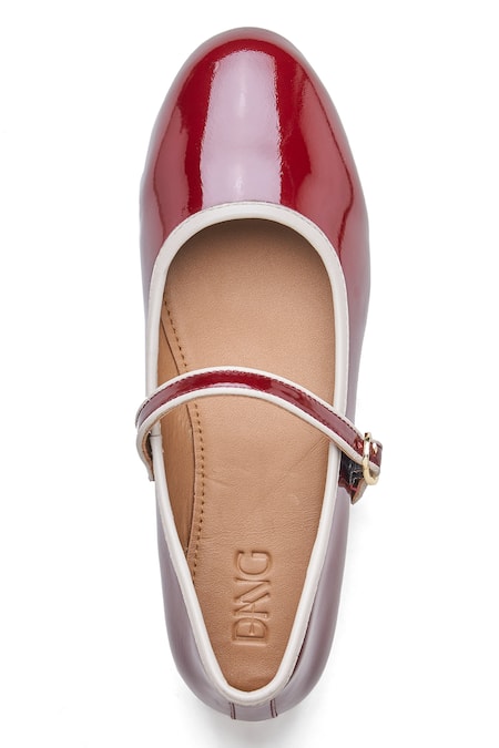 Dang Shoes_Red Emilly Glazed Mary Janes _Online_at_Aza_Fashions