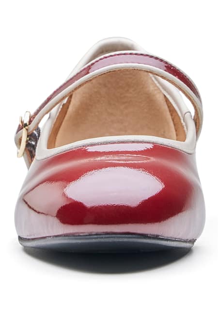 Buy_Dang Shoes_Red Emilly Glazed Mary Janes _Online_at_Aza_Fashions