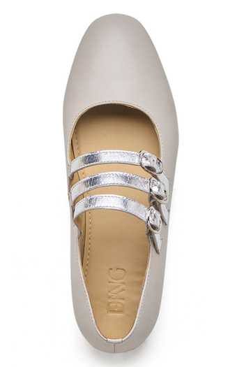 Buy_Dang Shoes_Beige Silver Multi Strap Ballerinas _Online_at_Aza_Fashions