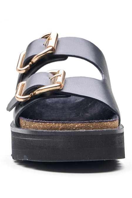Dang Shoes Black Milton Double Buckle Strap Platform Sandals Online at Aza Fashions Dang Shoes_Black Milton Double Buckle Strap Platform Sandals _Online_at_Aza_Fashions
