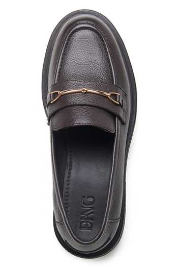Buy_Dang Shoes_Brown Metal Piece Embellished Loafers _Online_at_Aza_Fashions