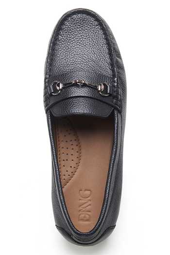 Buy_Dang Shoes_Black Tam Horse Shoe Metal Piece Embellished Moccasins _Online_at_Aza_Fashions