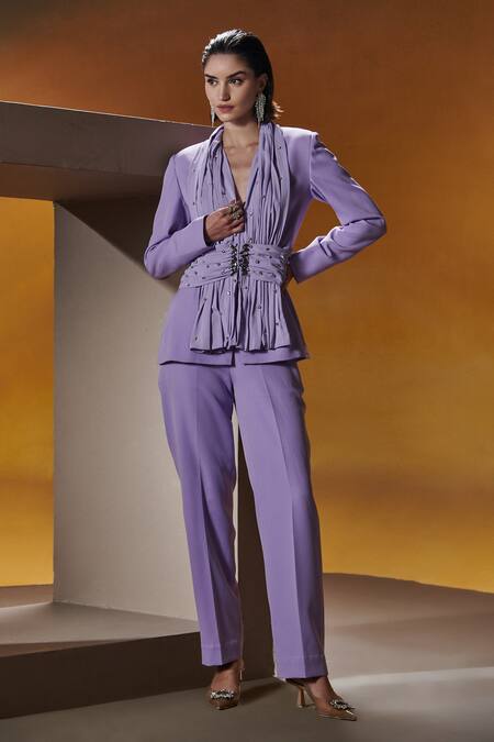 Buy House Of Zeniaa Purple Crepe Stones Aster Goddess Embellished Online at Aza Fashions Buy_House Of Zeniaa_Purple Crepe Stones Aster Goddess Embellished_Online_at_Aza_Fashions