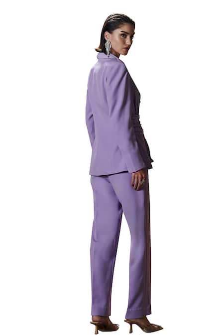 Buy House Of Zeniaa Purple Crepe Stones Aster Goddess Embellished Buy_House Of Zeniaa_Purple Crepe Stones Aster Goddess Embellished