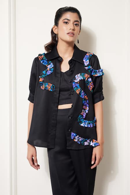 House of Zeniaa Rick Rack Printed Shirt 