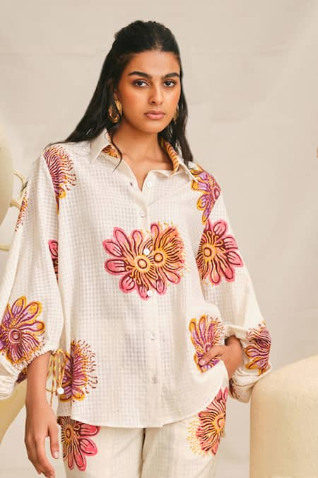 Jodi Kolam Handloom Cotton Shirt 