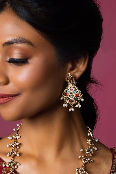 Queens Jewels Royal Grace Embellished Long Pendant Necklace Set 