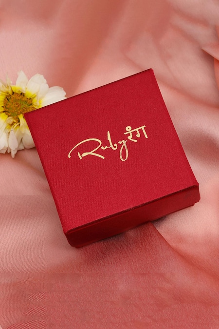 Shop_Ruby Raang_Gold Plated Stones Floral Round Kundan Embellished Studs _Online_at_Aza_Fashions