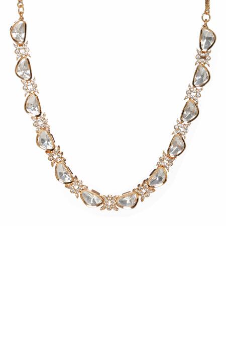 Buy_Ruby Raang_Gold Plated Kundan Embellished Choker _Online_at_Aza_Fashions
