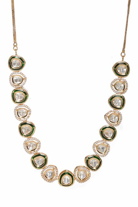 Buy_Ruby Raang_Gold Plated Meenakari Work Choker _Online_at_Aza_Fashions