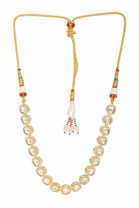 Ruby Raang_Gold Plated Diamond Embellished Choker _Online_at_Aza_Fashions