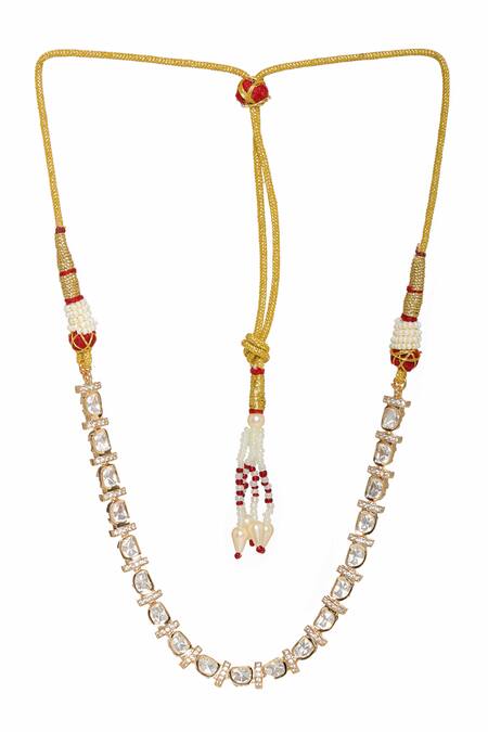 Buy_Ruby Raang_Gold Plated American Diamond Embellished Choker _Online_at_Aza_Fashions