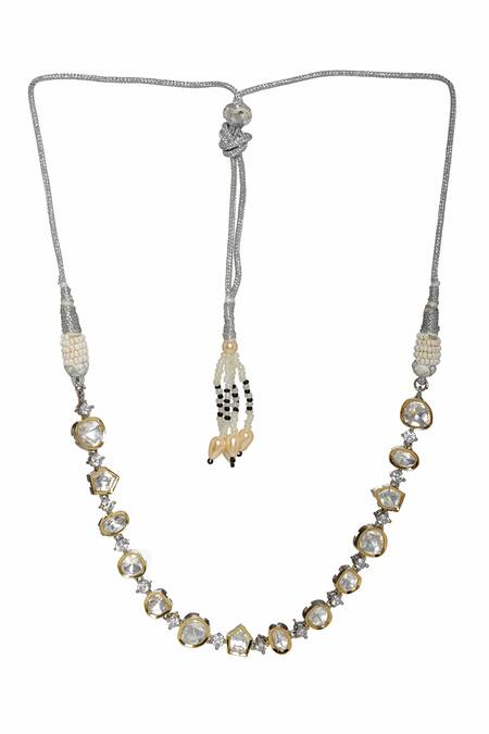 Buy_Ruby Raang_Silver Plated Abstract Cutwork Choker _Online_at_Aza_Fashions