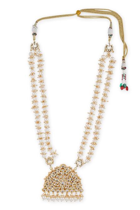 Shop Ruby Raang Gold Plated Heritage Carved Pendant Necklace Online at Aza Fashions Shop_Ruby Raang_Gold Plated Heritage Carved Pendant Necklace _Online_at_Aza_Fashions