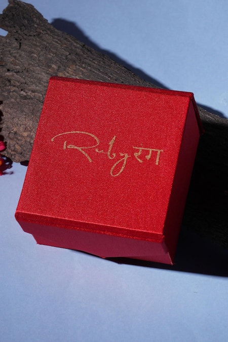 Shop Ruby Raang Gold Plated Pearls, Stones Kundan Chand Earrings Online at Aza Fashions Shop_Ruby Raang_Gold Plated Pearls, Stones Kundan Chand Earrings _Online_at_Aza_Fashions