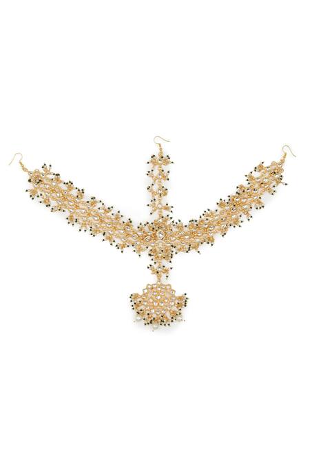 Ruby Raang Gold Plated Kundan Embellished Mathapatti Online at Aza Fashions Ruby Raang_Gold Plated Kundan Embellished Mathapatti _Online_at_Aza_Fashions