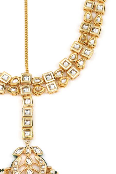 Buy Ruby Raang Gold Plated Kundan Embellished Mathapatti Online at Aza Fashions Buy_Ruby Raang_Gold Plated Kundan Embellished Mathapatti _Online_at_Aza_Fashions