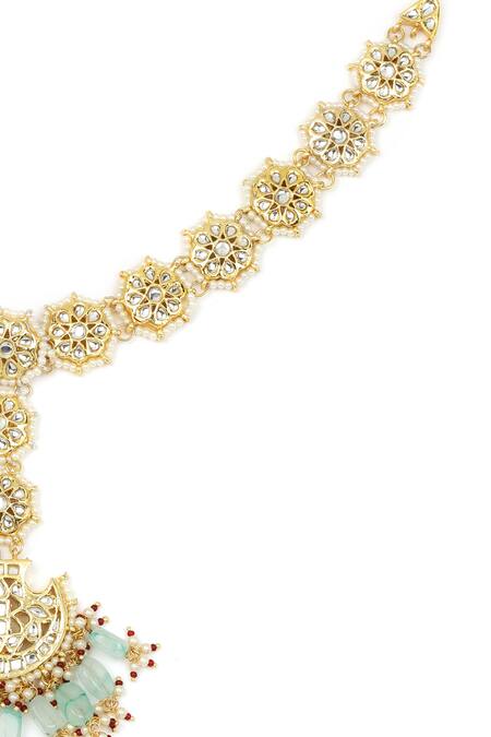 Buy Ruby Raang Gold Plated Kundan Embellished Mathapatti Online at Aza Fashions Buy_Ruby Raang_Gold Plated Kundan Embellished Mathapatti _Online_at_Aza_Fashions