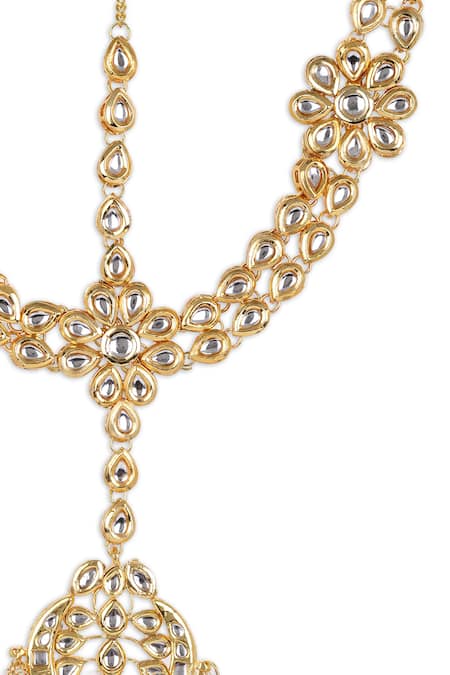 Buy Ruby Raang Gold Plated Kundan Embellished Mathapatti Online at Aza Fashions Buy_Ruby Raang_Gold Plated Kundan Embellished Mathapatti _Online_at_Aza_Fashions