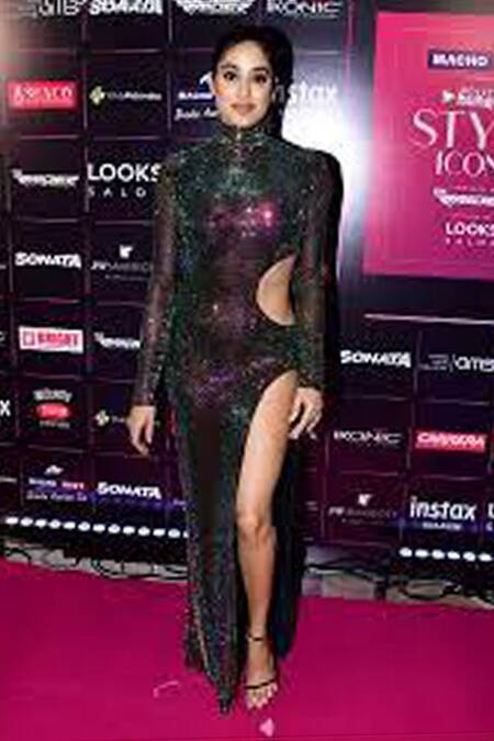 Shop Itrh Black Net Crystals High Neck Eden Rainbow Embellished Gown at Aza Fashions Shop_Itrh_Black Net Crystals High Neck Eden Rainbow Embellished Gown _at_Aza_Fashions