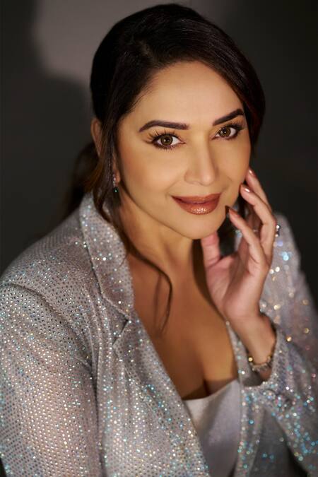 Buy_Itrh_Silver Net Crystals Boxy Studded Jacket And Wide Legged Pant Set _Online_at_Aza_Fashions