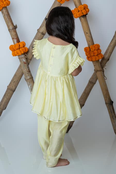 MI Dulce AN'YA Mirror Embroidered Peplum Top With Dhoti Pant 