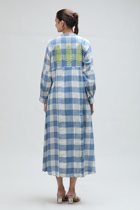 Ibai Checkered Woven Midi Dress 